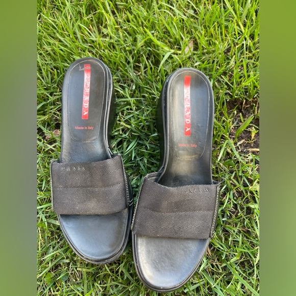 Y2K Vintage Prada Platform Slides - Picture 2 of 9